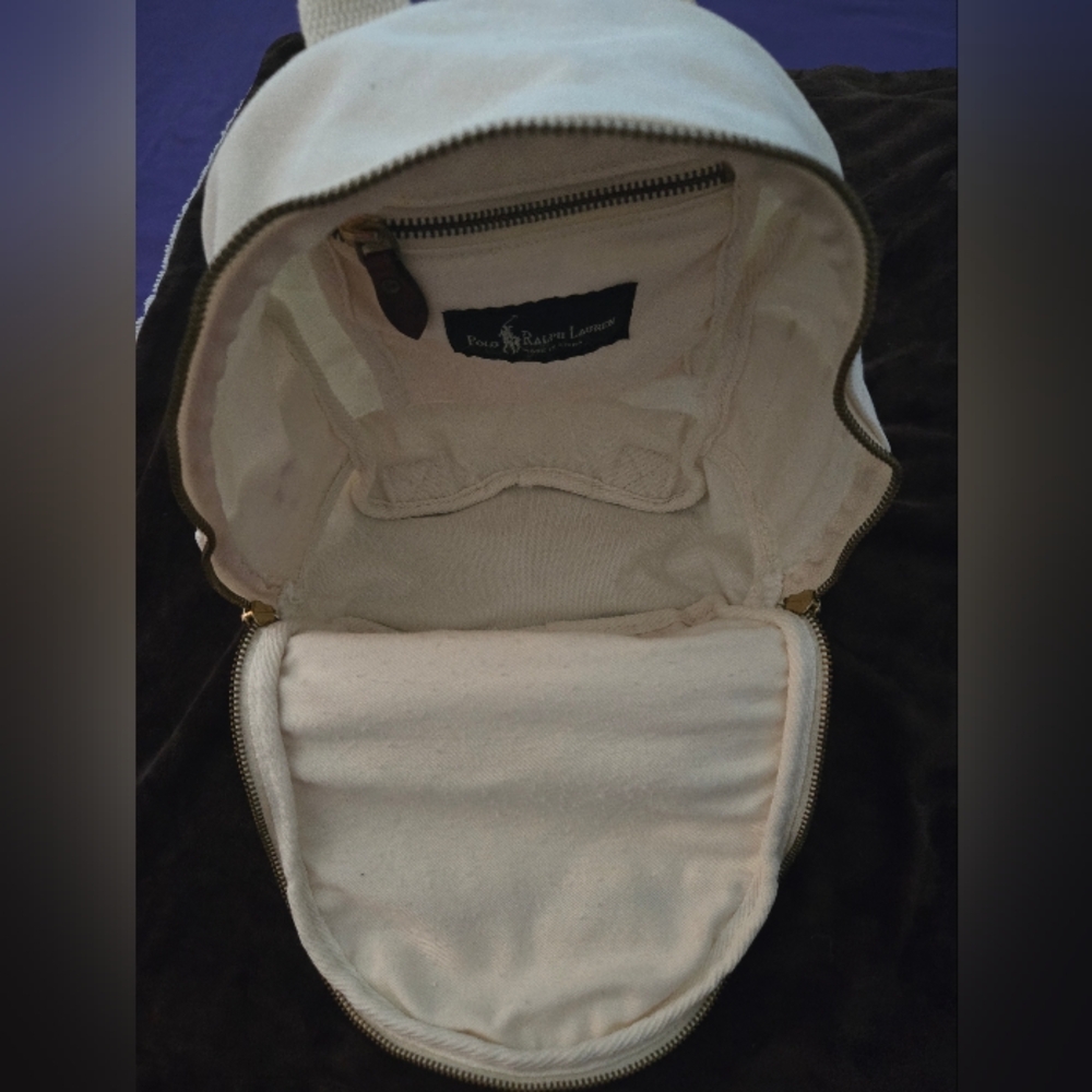 Polo Ralph Lauren Cream Canvas Backpack - Picture 9 of 13